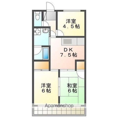 安江ハイツ(3DK/3階)の間取り写真