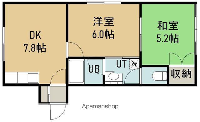 シーサイド七重浜B棟(2DK/2階)の間取り写真