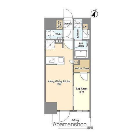 プライマル千葉駅前(1LDK/14階)の間取り写真