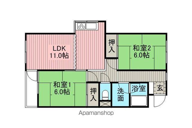 コーポ平林(2LDK/3階)の間取り写真