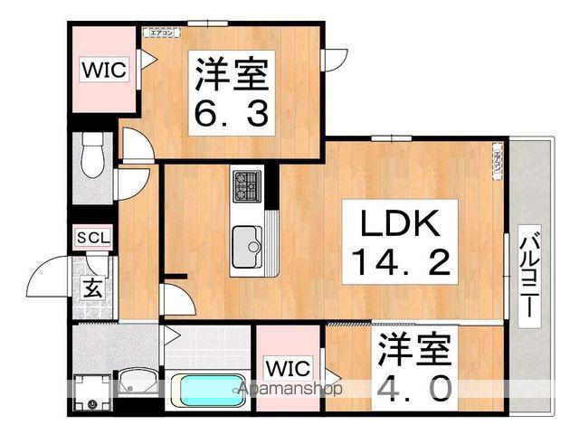 ラコルト阪南町(2LDK/3階)の間取り写真