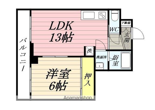 RUMIハシモト(1LDK/3階)の間取り写真