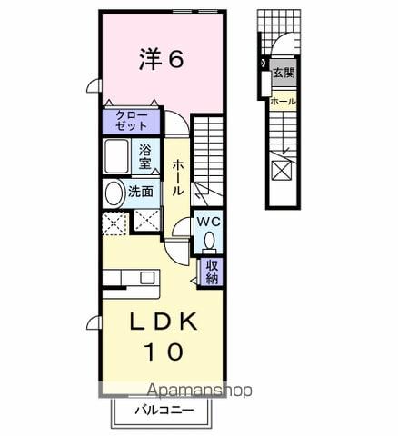 メゾンリール(1LDK/2階)の間取り写真