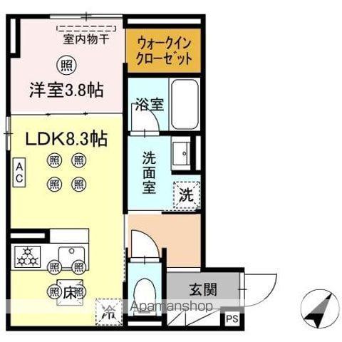 D-ROOM松香台(1LDK/1階)の間取り写真