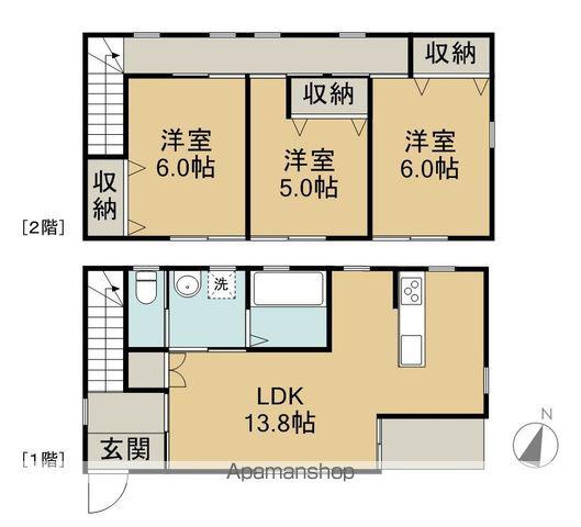 愛媛県新居浜市 2階建 築8年(3LDK)の間取り写真