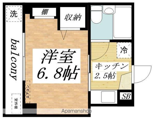 ライオンズマンション新中野(1K/1階)の間取り写真