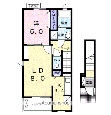 ガーデンハウスミズキⅡ(1LDK/2階)の間取り写真
