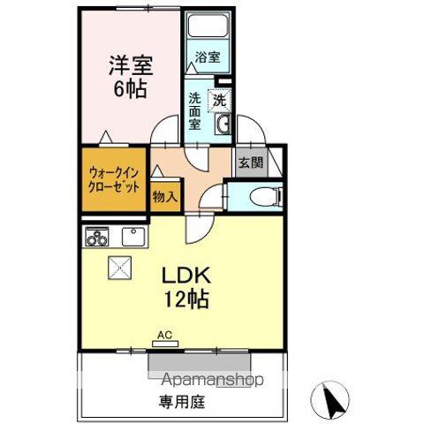 グリシーヌ(1LDK/1階)の間取り写真