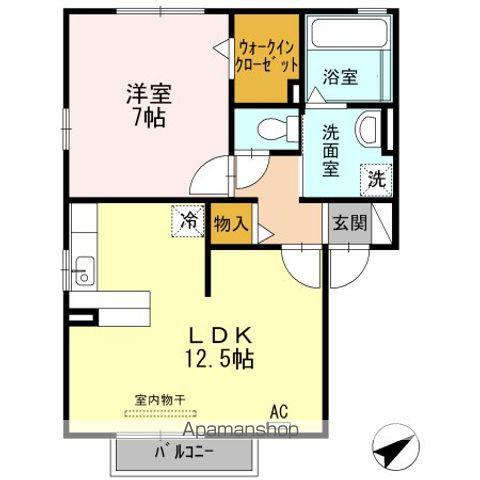 フラッツ ブリーゼ(1LDK/2階)の間取り写真