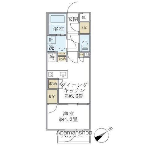 コンポジット早稲田鶴巻町(1DK/1階)の間取り写真
