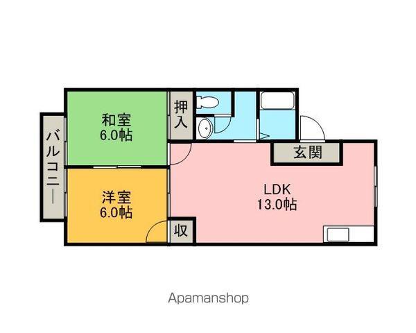 イーストアヴェニュー(2LDK/2階)の間取り写真