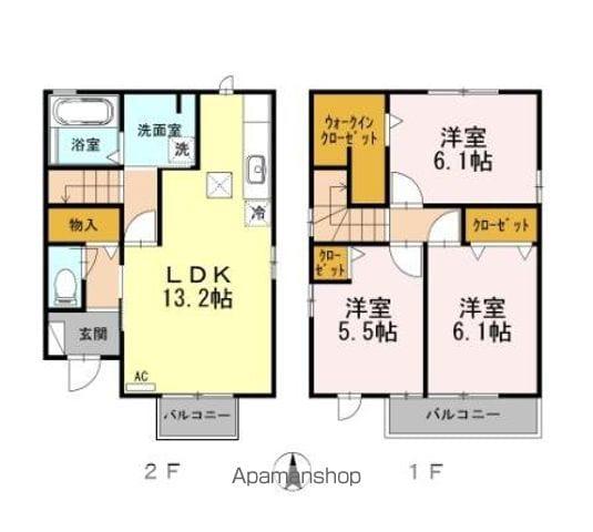 遠州鉄道 助信駅 徒歩4分 2階建 築13年(3LDK)の間取り写真