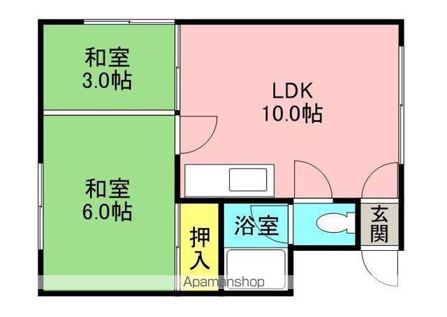 コーポ米沢(2LDK/2階)の間取り写真