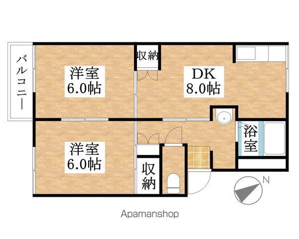 コーポリーベ(2DK/1階)の間取り写真