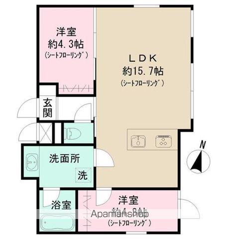 ベラ・カーサ大岡山(2LDK/2階)の間取り写真