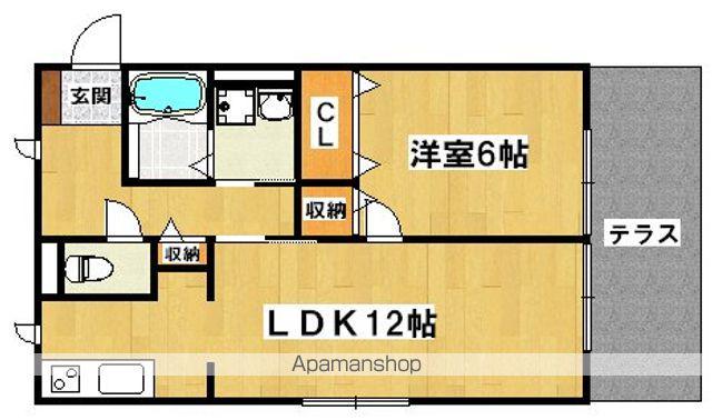 ロイヤルコート上野芝(1LDK/1階)の間取り写真