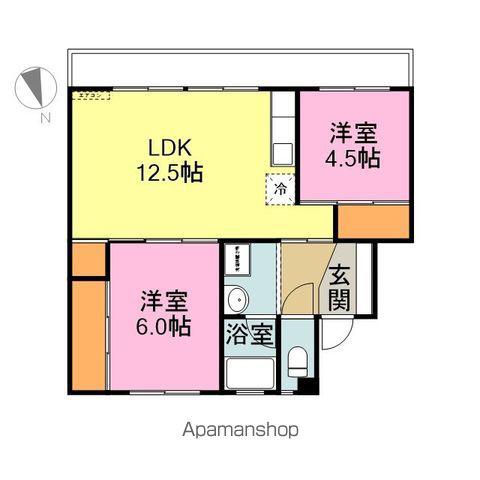 スカイクレスト与板2号棟(2LDK/5階)の間取り写真