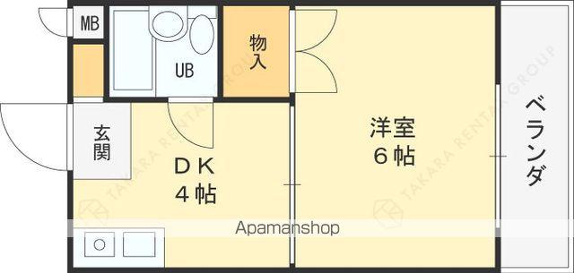 イーストコート清水(1DK/4階)の間取り写真
