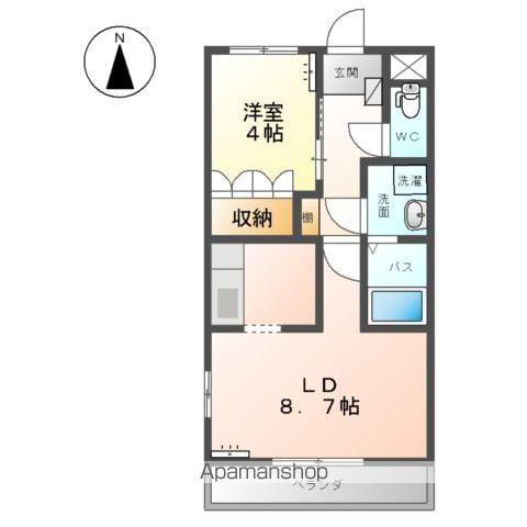 プレサス中浦B(1LDK/2階)の間取り写真