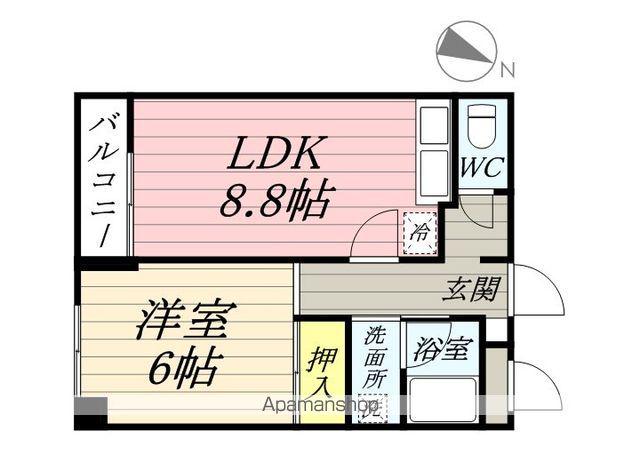 サンハイツ(1LDK/3階)の間取り写真