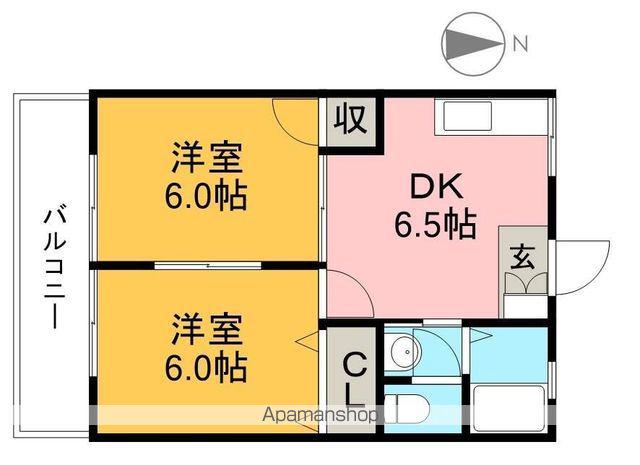 アドリアパラセ(2DK/3階)の間取り写真