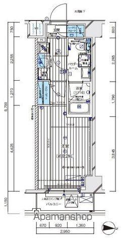メインステージ板橋イースト(1K/6階)の間取り写真