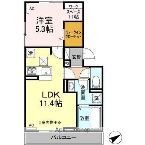 サンフィールド高須(1LDK/2階)の間取り写真