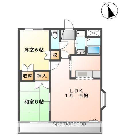 メゾンみずほ(2LDK/1階)の間取り写真
