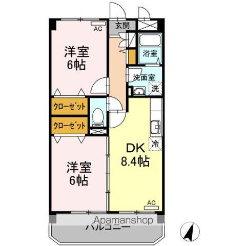 メゾン286(2DK/3階)の間取り写真