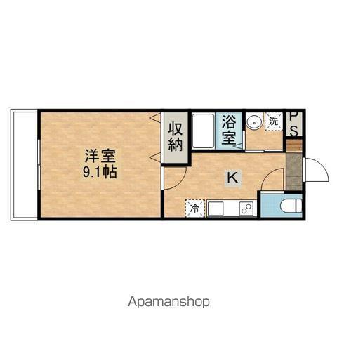 カーネリアン本町(1K/1階)の間取り写真