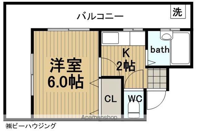 宮城ハイツ(1K/2階)の間取り写真