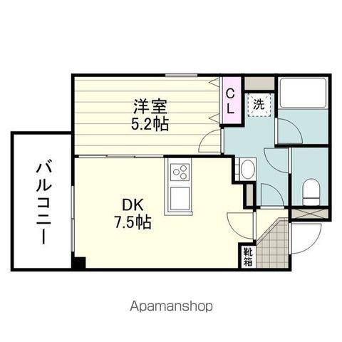 ESPACE DU COEUR(1DK/2階)の間取り写真