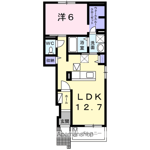 カレントヴィラ(1LDK/1階)の間取り写真