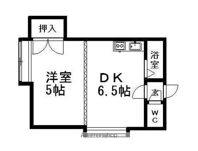 ホワイトヴィラⅡ(1DK/3階)の間取り写真