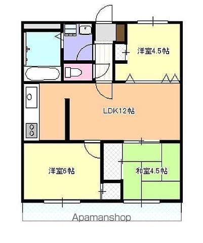 ウエストヒルズインペリアル(3LDK/3階)の間取り写真