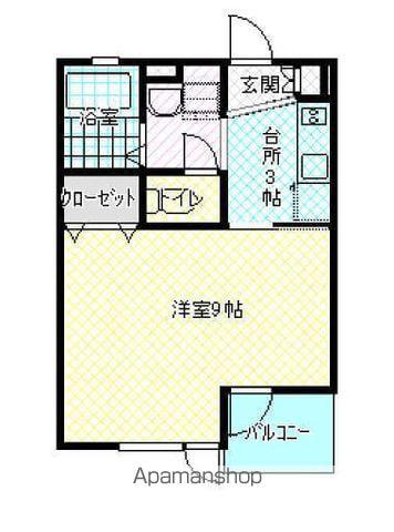 クレセルヴィダ(1K/2階)の間取り写真
