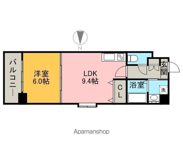 クレベール博多(1LDK/11階)の間取り写真