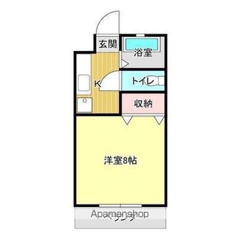 ヴィルセゾンJ3(1K/4階)の間取り写真