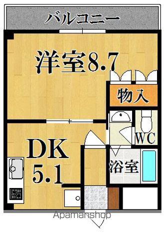 ヒムスプルーニェ(1DK/2階)の間取り写真