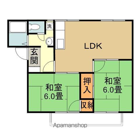 マリアコーポ(2LDK/1階)の間取り写真