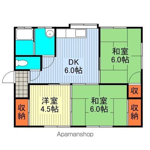 福岡県八女市 1階建 築42年(3DK)の間取り写真