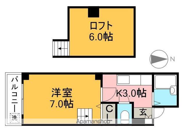 ラ・メール知寄Ⅱ(1K/4階)の間取り写真