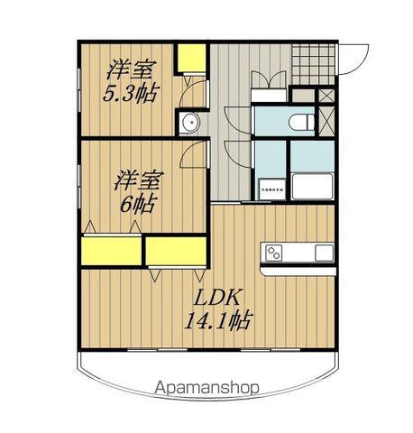 パステル616(2LDK/3階)の間取り写真