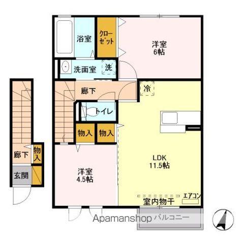 トミユウ・ウチガワラ(2LDK/2階)の間取り写真