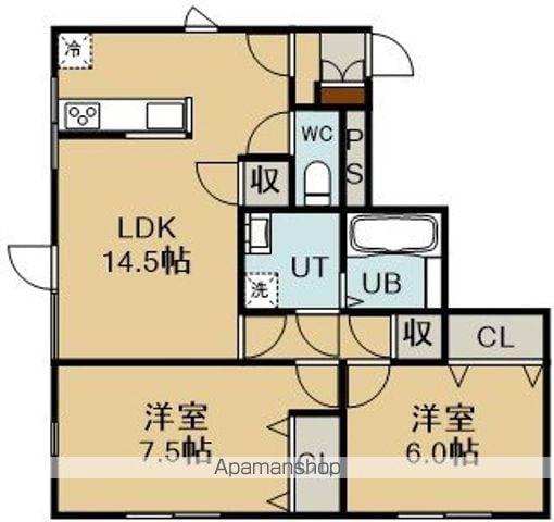 FORESTⅡ(2LDK/2階)の間取り写真