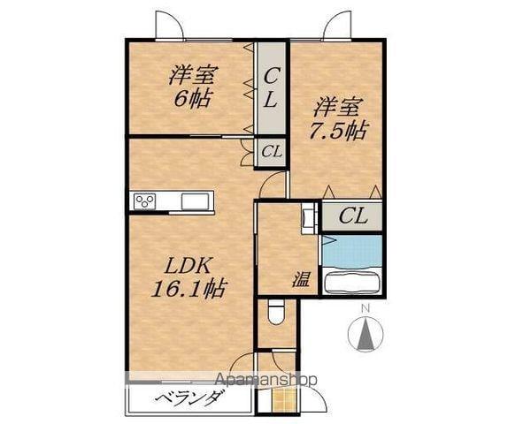 ステラⅡN(2LDK/3階)の間取り写真