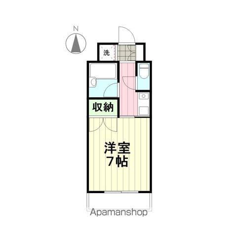 ドミール石川(1K/2階)の間取り写真