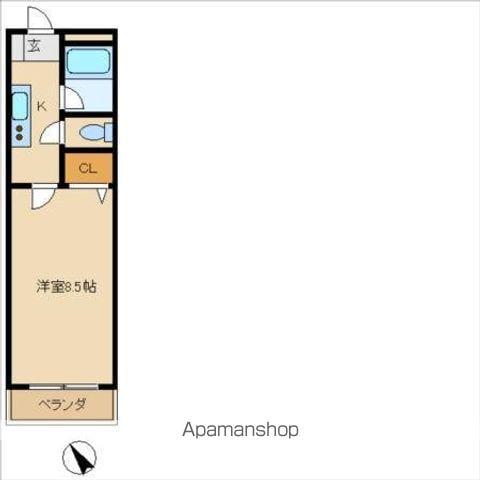 プリムベール(1K/1階)の間取り写真