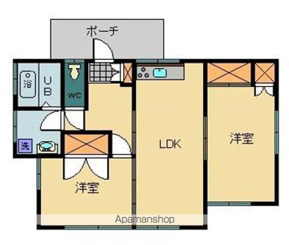 鹿児島県曽於市 1階建 築21年(2LDK)の間取り写真