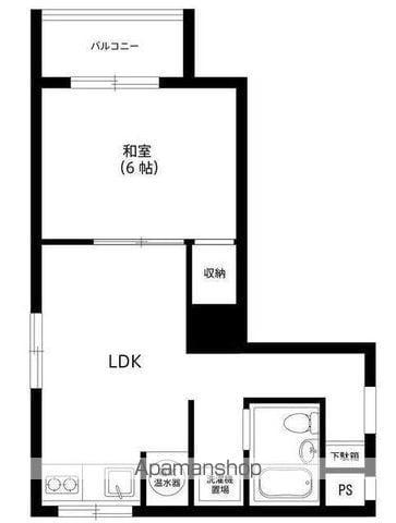高円寺南サマリヤマンション(1LDK/6階)の間取り写真